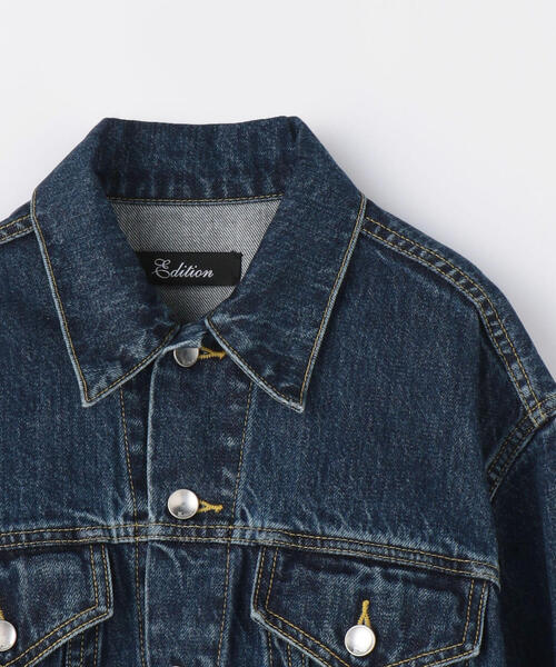 EDITION(エディション)の「12.5oz ORGANIC DENIM オーガニックウォッシュドデニムジャケット(その他アウター・レディース・ブルー・FREE)」の3枚目の写真