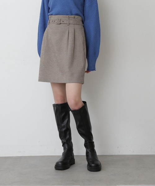 FREE'S MART（フリーズマート）の「【Sシリーズ対応】◆チェックベルト付ミニスカート（スカート・レディース・ブラウン系その他/ベージュ系その他・SMALL/MEDIUM）」の2枚目の写真