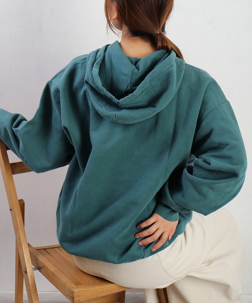 セール】Champion ガーメントダイ 長袖 裏毛プルパーカー スウェット