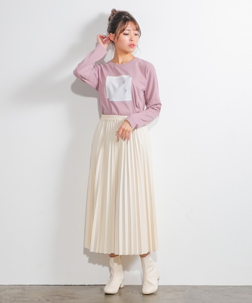 Honeys（ハニーズ）の「フォトプリントＴシャツ（Tシャツ/カットソー・レディース・ブラック/ピンク系その他/ホワイト/グリーン系その他/グレイッシュベージュ・L/M/S/LL）」の6枚目の写真