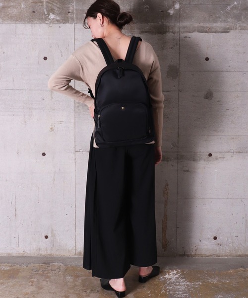 Legato Largo(レガートラルゴ)の「(LF)【Legato Largo】肩楽(かたらく)PC収納 ナイロン リュック(バックパック/リュック・レディース・ネイビー/ブラック/ベージュ/グレー/ライトブラウン・ONE SIZE/ONESIZE)」の19枚目の写真