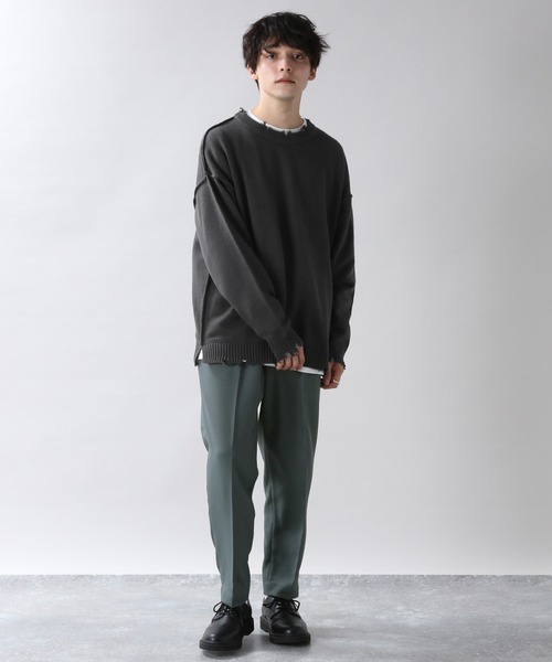 RAGEBLUE(レイジブルー)の「<ニット×ロンT>アンサンブルダメージニット/214810(ニット/セーター・メンズ・ブラック/ベージュ/ネイビー/ブラウン・MEDIUM/LARGE)」の12枚目の写真