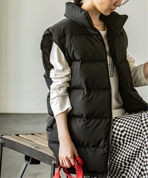 PROVOKE (プロヴォーク)の「【PROVOKE】 big shoulder dawn vest◆(ダウンジャケット/コート・レディース・アイボリー/ブラック・フリー)」の3枚目の写真
