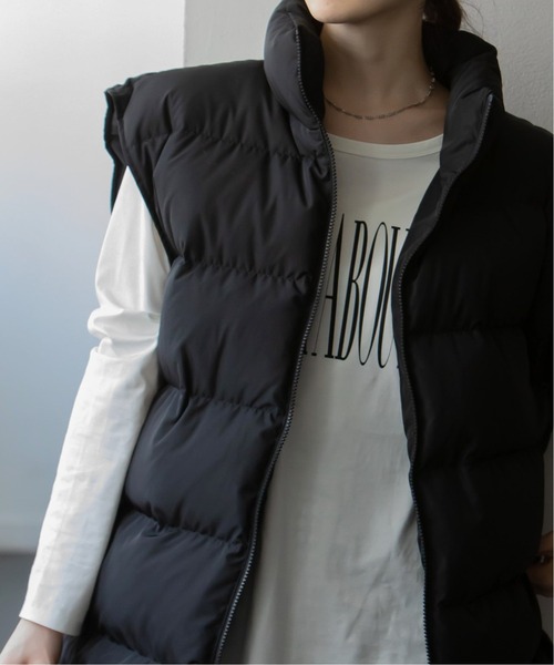 PROVOKE (プロヴォーク)の「【PROVOKE】 big shoulder dawn vest◆(ダウンジャケット/コート・レディース・アイボリー/ブラック・フリー)」の5枚目の写真