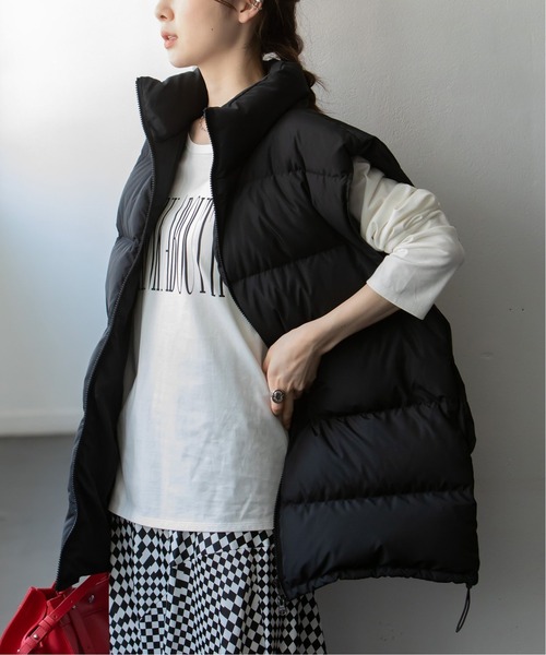 PROVOKE (プロヴォーク)の「【PROVOKE】 big shoulder dawn vest◆(ダウンジャケット/コート・レディース・アイボリー/ブラック・フリー)」の6枚目の写真