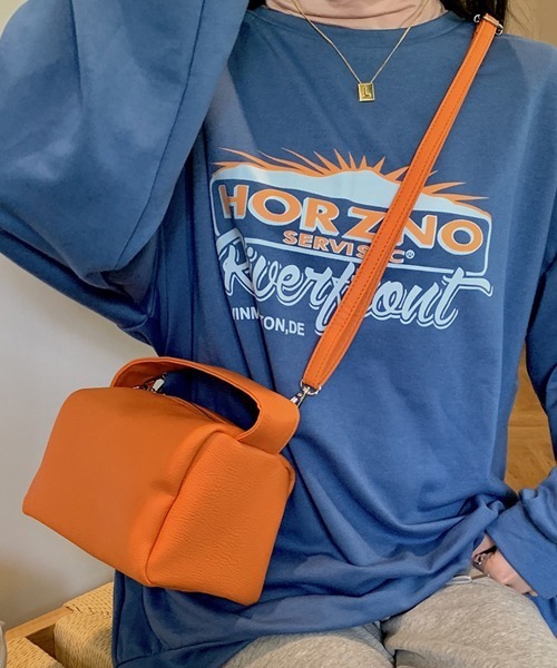 Chaco closet（チャコ クローゼット）の「2WAYフェイクレザーミニスクエアーボストンバック（ボストンバッグ・レディース・ホワイト/ブラック/オレンジ・FREE）」の16枚目の写真