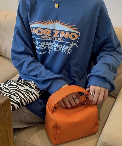 Chaco closet（チャコ クローゼット）の「2WAYフェイクレザーミニスクエアーボストンバック（ボストンバッグ・レディース・ホワイト/ブラック/オレンジ・FREE）」の17枚目の写真