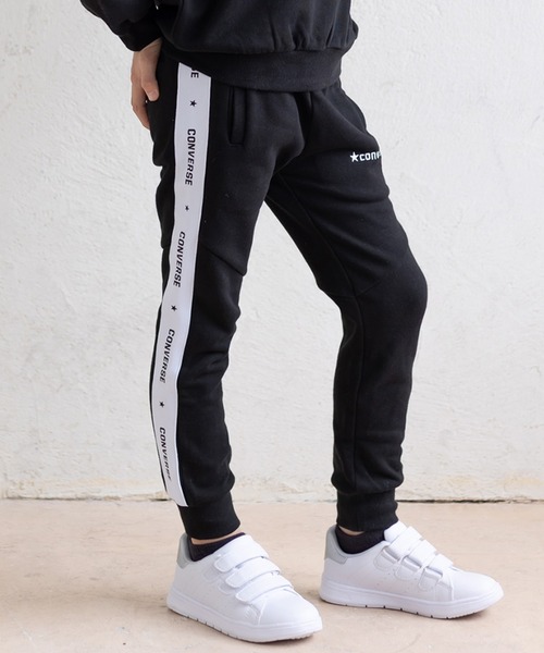 JAM & LINK（ジャムアンドリンク）の「CONVERSE /コンバース ラインスエットパンツ（スウェットパンツ・キッズ・ブラック/ベージュ・140cm/110cm/120cm/130cm/150cm/100cm）」の2枚目の写真