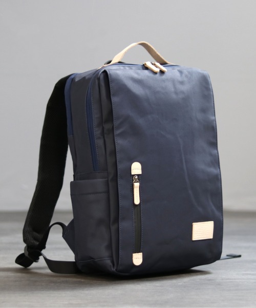 GUSCIO UOMO（グッシオ ウォーモ）の「【グッシオ ウォーモ】ナチュラルデイリーリュック　オフィスカジュアル　アウトドアバックパック 本革付属（バックパック/リュック・メンズ・ホワイト/ネイビー/ダークグレー/ブラウン系・FREE）」の4枚目の写真
