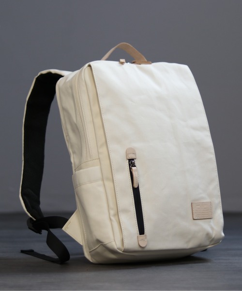 GUSCIO UOMO（グッシオ ウォーモ）の「【グッシオ ウォーモ】ナチュラルデイリーリュック　オフィスカジュアル　アウトドアバックパック 本革付属（バックパック/リュック・メンズ・ホワイト/ネイビー/ダークグレー/ブラウン系・FREE）」の2枚目の写真