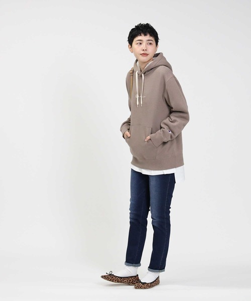 Champion(チャンピオン)の「【Champion】あったかボアパーカー(パーカー・レディース・オフホワイト/ダークブラウン/ピンク・L/M)」の7枚目の写真