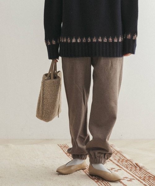 FORK&SPOON（フォークアンドスプーン）の「FORK&SPOON　裏起毛スウェットパンツ（スウェットパンツ・レディース・アイボリー/ブラウン系その他・ONE）」の3枚目の写真
