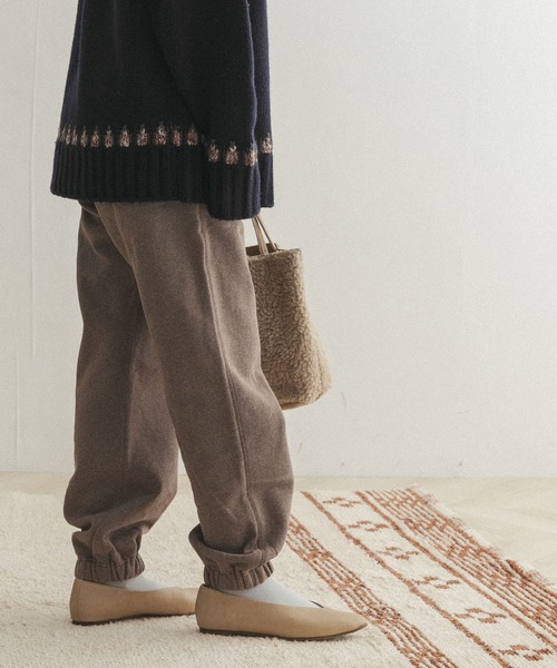 FORK&SPOON（フォークアンドスプーン）の「FORK&SPOON　裏起毛スウェットパンツ（スウェットパンツ・レディース・アイボリー/ブラウン系その他・ONE）」の6枚目の写真