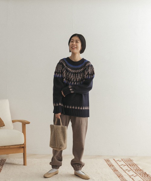 FORK&SPOON（フォークアンドスプーン）の「FORK&SPOON　裏起毛スウェットパンツ（スウェットパンツ・レディース・アイボリー/ブラウン系その他・ONE）」の9枚目の写真