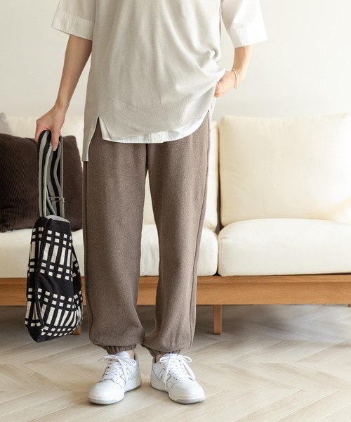 FORK&SPOON（フォークアンドスプーン）の「FORK&SPOON　裏起毛スウェットパンツ（スウェットパンツ・レディース・アイボリー/ブラウン系その他・ONE）」の7枚目の写真