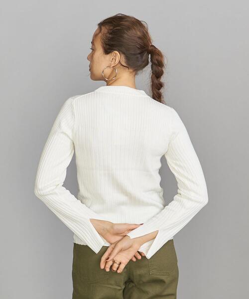 BEAUTY&YOUTH UNITED ARROWS(ビューティーアンドユースユナイテッドアローズ)の「BY リブボトルネック ニットプルオーバー(ニット/セーター・レディース・ブラック/オフホワイト/ライム・FREE)」の2枚目の写真