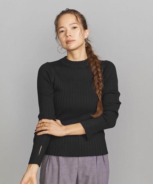 BEAUTY&YOUTH UNITED ARROWS(ビューティーアンドユースユナイテッドアローズ)の「BY リブボトルネック ニットプルオーバー(ニット/セーター・レディース・ブラック/オフホワイト/ライム・FREE)」の7枚目の写真