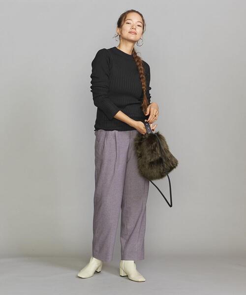 BEAUTY&YOUTH UNITED ARROWS(ビューティーアンドユースユナイテッドアローズ)の「BY リブボトルネック ニットプルオーバー(ニット/セーター・レディース・ブラック/オフホワイト/ライム・FREE)」の5枚目の写真