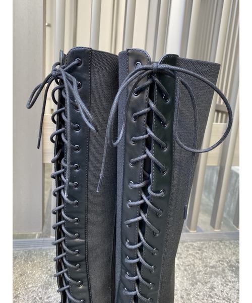 EGOIST（エゴイスト）の「サイドニットレースUPブーツ（ブーツ）」 - WEAR