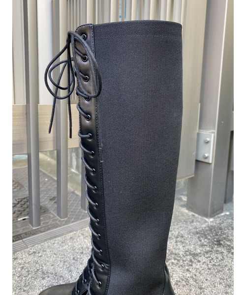 EGOIST（エゴイスト）の「サイドニットレースUPブーツ（ブーツ）」 - WEAR