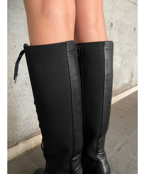 EGOIST（エゴイスト）の「サイドニットレースUPブーツ（ブーツ）」 - WEAR