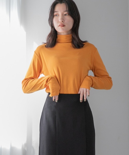 LOWRYS FARM(ローリーズファーム)の「ウォームカラータートル 229392(Tシャツ/カットソー・レディース・ホワイト/ブラック/ブラウン/グリーン/オレンジ/ピンク/ライトグリーン・FREE)」の7枚目の写真