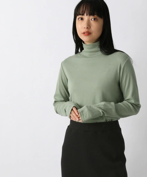 LOWRYS FARM(ローリーズファーム)の「ウォームカラータートル 229392(Tシャツ/カットソー・レディース・ホワイト/ブラック/ブラウン/グリーン/オレンジ/ピンク/ライトグリーン・FREE)」の6枚目の写真