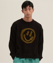 【ISTKUNST】SMILEY KNIT / イストクンスト スマイリー クルーネック ニット