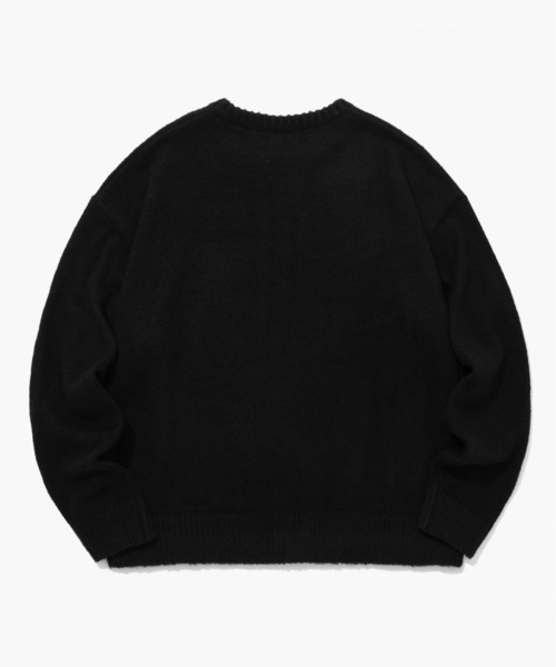 ISTKUNST(イストクンスト)の「【ISTKUNST】SMILEY KNIT / イストクンスト スマイリー クルーネック ニット(ニット/セーター・メンズ・ブラック/クリーム・MEDIUM/LARGE/SMALL)」の9枚目の写真