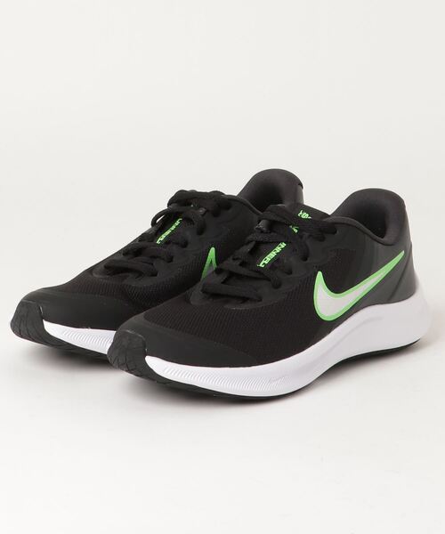 NIKE(ナイキ)の「NIKE ナイキ 225-25STAR RUNNER 3 (GS) スター ランナー 3 GS KDA2776 006BLACK/CHROME(スニーカー・キッズ・ブラック系その他・23.5cm/23.0cm/24.0cm/24.5cm/25.0cm/22.5cm)」の1枚目の写真