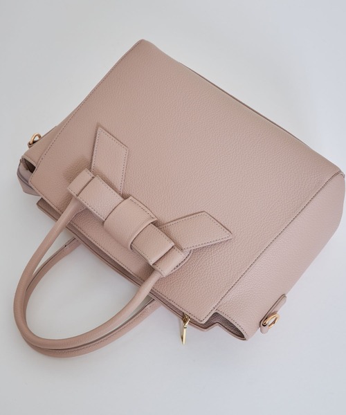 tocco closet(トッコ クローゼット)の「ショルダー付きフロントリボン2WAYハンドバッグ(ハンドバッグ・レディース・モカ/ピンク系その他/グレイッシュベージュ・FREE)」の18枚目の写真