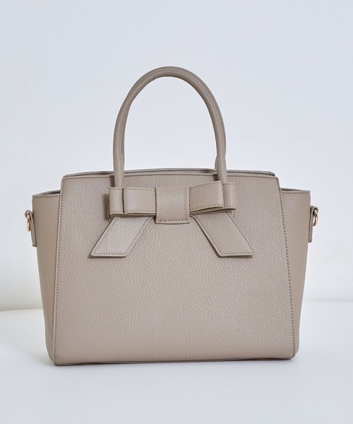 tocco closet(トッコ クローゼット)の「ショルダー付きフロントリボン2WAYハンドバッグ(ハンドバッグ・レディース・モカ/ピンク系その他/グレイッシュベージュ・FREE)」の12枚目の写真