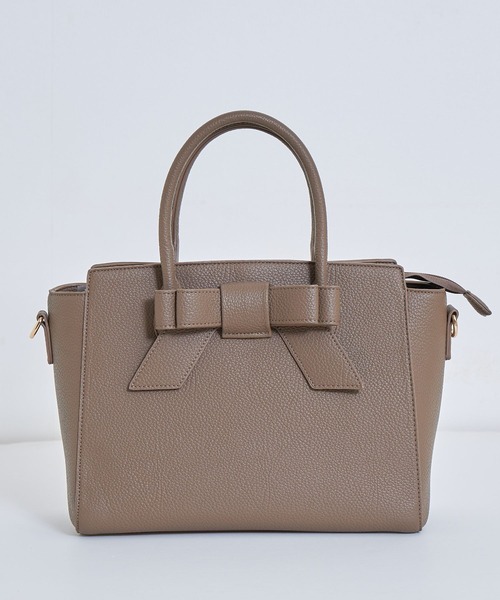 tocco closet(トッコ クローゼット)の「ショルダー付きフロントリボン2WAYハンドバッグ(ハンドバッグ・レディース・モカ/ピンク系その他/グレイッシュベージュ・FREE)」の11枚目の写真