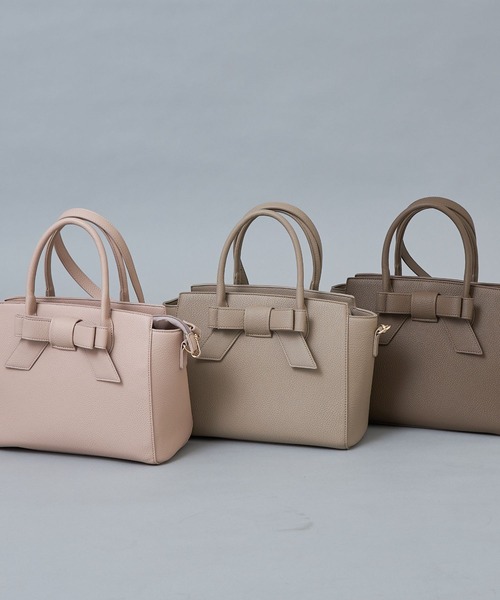 tocco closet(トッコ クローゼット)の「ショルダー付きフロントリボン2WAYハンドバッグ(ハンドバッグ・レディース・モカ/ピンク系その他/グレイッシュベージュ・FREE)」の10枚目の写真