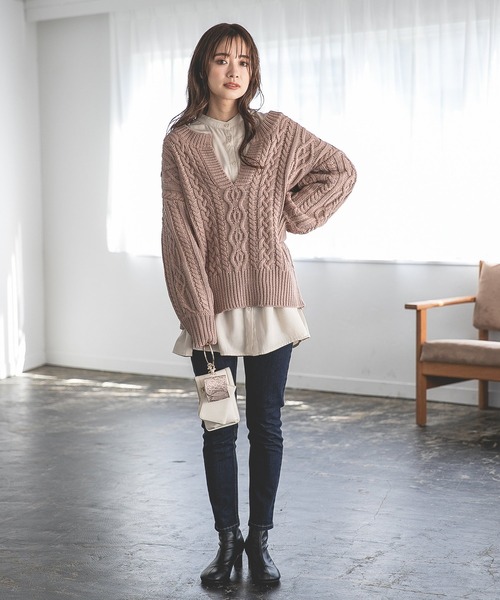 mysty woman（ミスティウーマン）の「リングマルチショルダー 257682（ショルダーバッグ・レディース・ブラック/ピンク/アイボリー・FREE）」の4枚目の写真