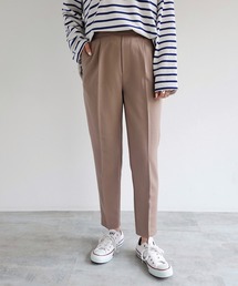 andme | ツイルハイウエストセンタープレステーパードパンツ(スラックス)