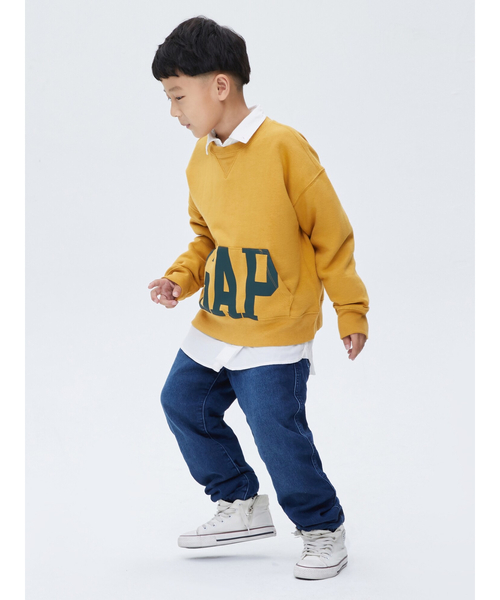 GAP（ギャップ）の「オーバーサイズ GAPロゴ クルーネック (キッズ)（スウェット・キッズ・ブラック/グレー/イエロー・S/M/L/XL/XS/XXL）」の18枚目の写真