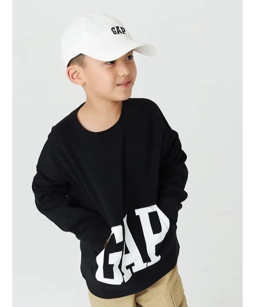 GAP（ギャップ）の「オーバーサイズ GAPロゴ クルーネック (キッズ)（スウェット・キッズ・ブラック/グレー/イエロー・S/M/L/XL/XS/XXL）」の2枚目の写真