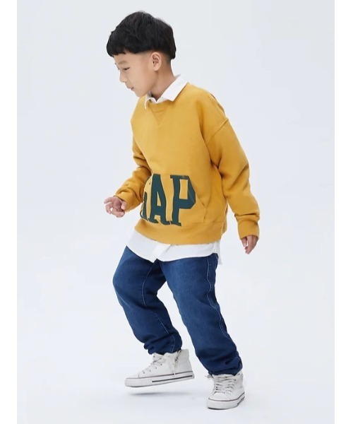 GAP（ギャップ）の「オーバーサイズ GAPロゴ クルーネック (キッズ)（スウェット・キッズ・ブラック/グレー/イエロー・S/M/L/XL/XS/XXL）」の10枚目の写真
