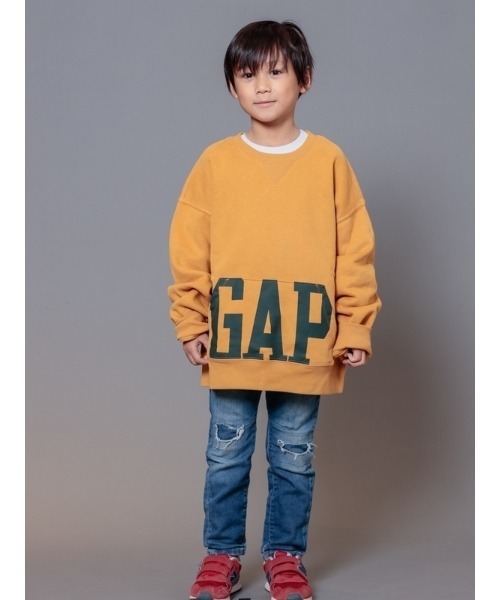 GAP（ギャップ）の「オーバーサイズ GAPロゴ クルーネック (キッズ)（スウェット・キッズ・ブラック/グレー/イエロー・S/M/L/XL/XS/XXL）」の14枚目の写真