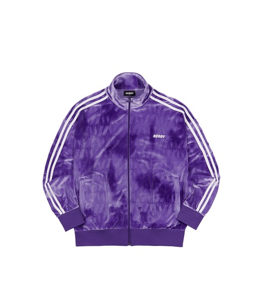 NERDY（ノルディ）の「NERDY x ATMOS DNA Watercolor Velvet Track Top / ノルディー x アトモス ディーエヌエー ウォーターカラー ベルベット トラックトップ 【SP】（ブルゾン・レディース・ミント/パープル・L/S/M）」の5枚目の写真
