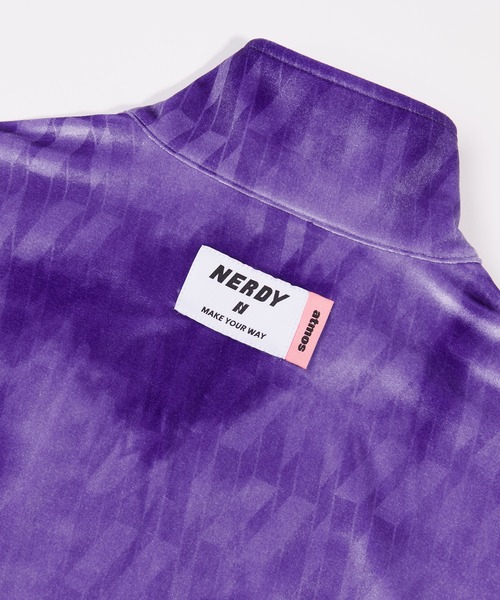 NERDY（ノルディ）の「NERDY x ATMOS DNA Watercolor Velvet Track Top / ノルディー x アトモス ディーエヌエー ウォーターカラー ベルベット トラックトップ 【SP】（ブルゾン・レディース・ミント/パープル・L/S/M）」の10枚目の写真