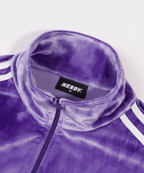 NERDY（ノルディ）の「NERDY x ATMOS DNA Watercolor Velvet Track Top / ノルディー x アトモス ディーエヌエー ウォーターカラー ベルベット トラックトップ 【SP】（ブルゾン・レディース・ミント/パープル・L/S/M）」の7枚目の写真