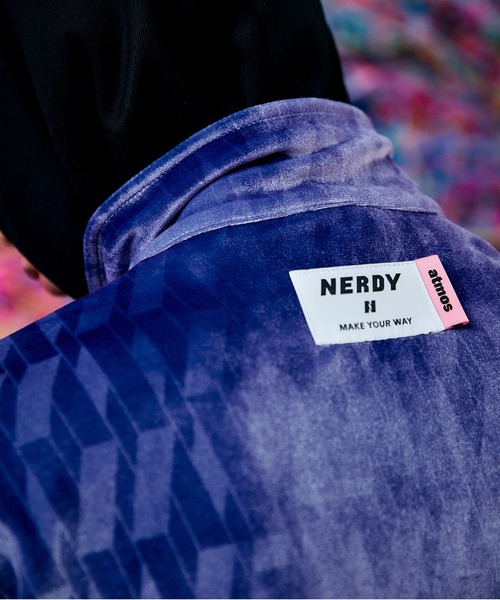 NERDY（ノルディ）の「NERDY x ATMOS DNA Watercolor Velvet Track Top / ノルディー x アトモス ディーエヌエー ウォーターカラー ベルベット トラックトップ 【SP】（ブルゾン・レディース・ミント/パープル・L/S/M）」の4枚目の写真