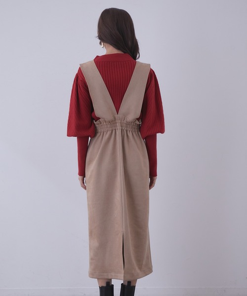 vis-`a-vis（ビサビ）の「【WEB限定】エコスエードジャンパースカート（ジャンパースカート・レディース・ダークブラウン/ベージュ/グリーン・M/S）」の12枚目の写真