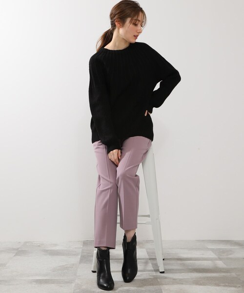 DRESKIP（ドレスキップ）の「◆ウール混求心編みニット（ニット/セーター・レディース・ダークブラウン/ライトベージュ/グリーン/グレー/ピンク系/ブラック・03/02/04）」の7枚目の写真