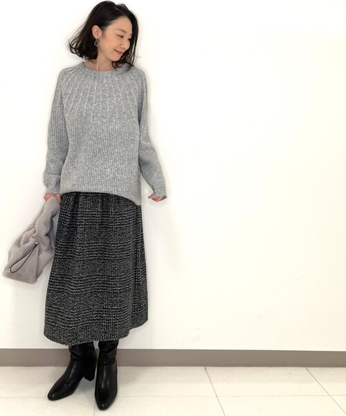 DRESKIP（ドレスキップ）の「◆ウール混求心編みニット（ニット/セーター・レディース・ダークブラウン/ライトベージュ/グリーン/グレー/ピンク系/ブラック・03/02/04）」の9枚目の写真