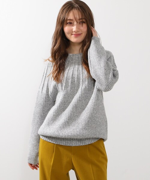 DRESKIP（ドレスキップ）の「◆ウール混求心編みニット（ニット/セーター・レディース・ダークブラウン/ライトベージュ/グリーン/グレー/ピンク系/ブラック・03/02/04）」の11枚目の写真