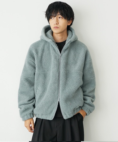 MinoriTY（マイノリティ）の「【MinoriTY】もこもこオーバーサイズボアブルゾン ボアジャケット オーバーサイズ スタンドカラー/パーカー ルーズフィット ボアフリースブルゾン  冬服 メンズ ビッグシルエット ヘビーアウター ダブルジップ（ブルゾン・メンズ・モカ/ホワイト/ブラック/ホワイト系その他2/ブラック系その他2/ブラック系その他/ブラウン/ホワイト系その他/ホワイト×ブラウン/ホワイト系その他3/ブルー系1/ブラック系1/ベージュ系2/ホワイト系1/ホワイト系2/ベージュ系1/ブラック系2/ブルー系2・M/S/L）」の18枚目の写真