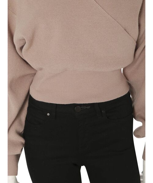 MERCURYDUO（マーキュリーデュオ）の「レースドッキングカシュクールコンパクトニット（ニット/セーター・レディース・ダークブラウン/オフホワイト/ピンク/ブルー/チャコールグレー・FREE）」の16枚目の写真